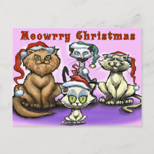 Meowrry Weihnachtskatzen Feiertagspostkarte