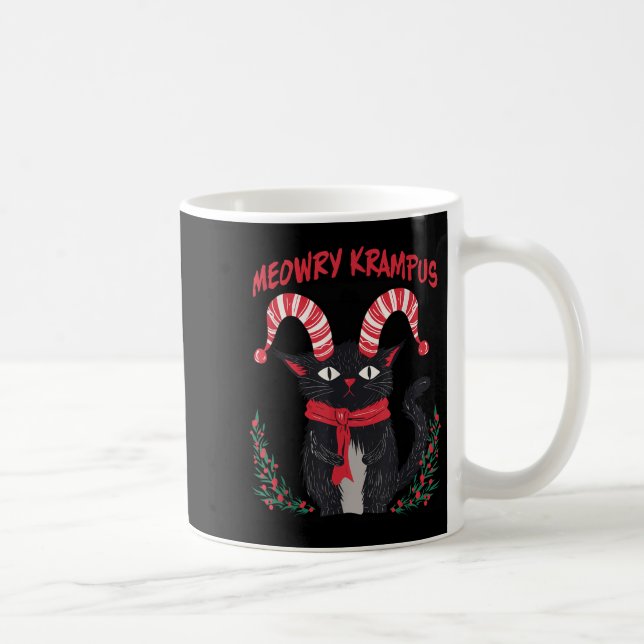 Meowry Krampus Funny Krampus Is Coming To Town Cat Kaffeetasse (Rechts)