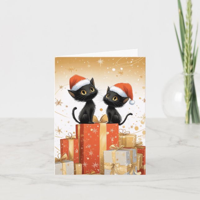 Meowry Xmas Feiertagskarte (Vorderseite)