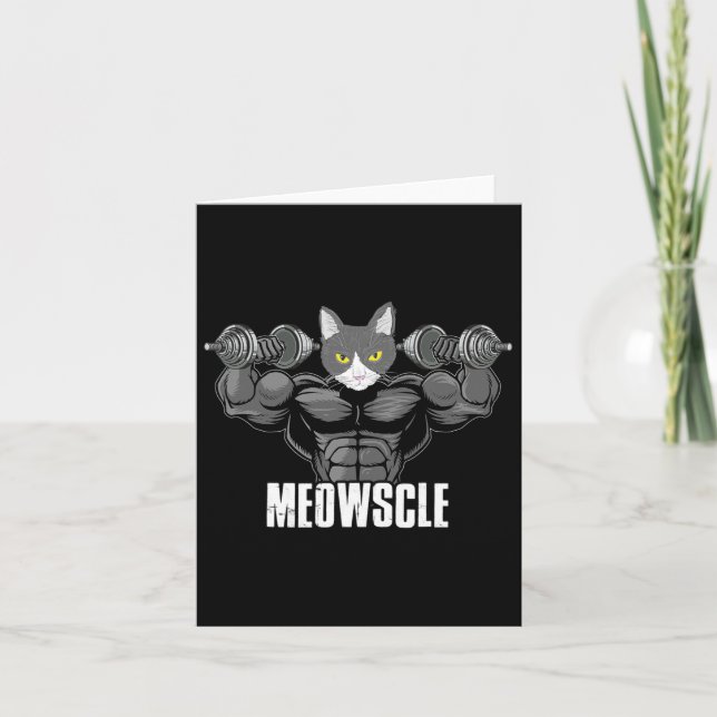 Meowscle Dumbells Workout Fitness Gym Muskel Karte (Vorderseite)