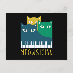 Meowsician Piano Tastatur Cat Kitten Lover Geschen Postkarte