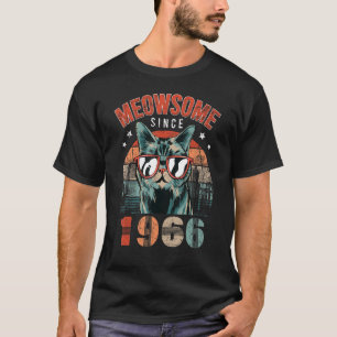 Meowsome Seit 1966 Geburtstag Jahr 1966 Katze Gebu T-Shirt