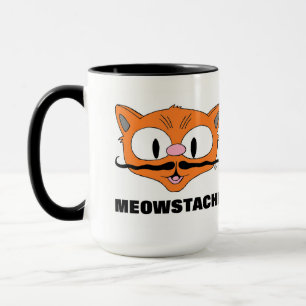 MEOWSTACHE Lustiger Schnurrbart Katze Señor Gato Tasse