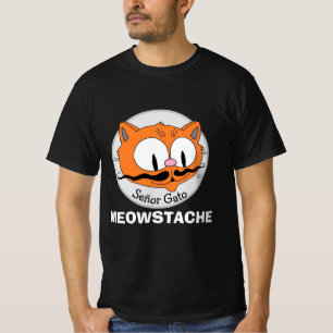 MEOWSTACHE Mustache Cat Señor Gato Funny T-Shirt