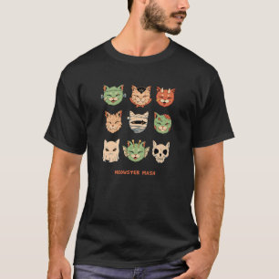 Meowster Mash Gruselig Süße Halloween-Katzen-Monst T-Shirt