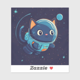 Meowstronaut auf einem Mission Sticker Design #3