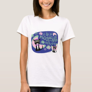 Meowsville Cartoon Beatnik Character Fifties Cat T-Shirt