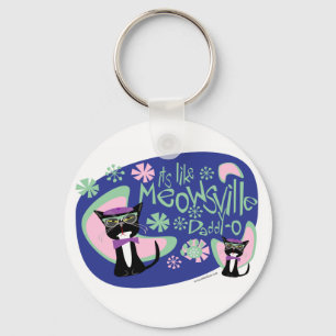 Meowsville Daddy-O Beatnik Katze Schlüsselanhänger