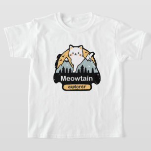 Meowtain Explorer – Süßes Katzenabenteuer-Design T-Shirt