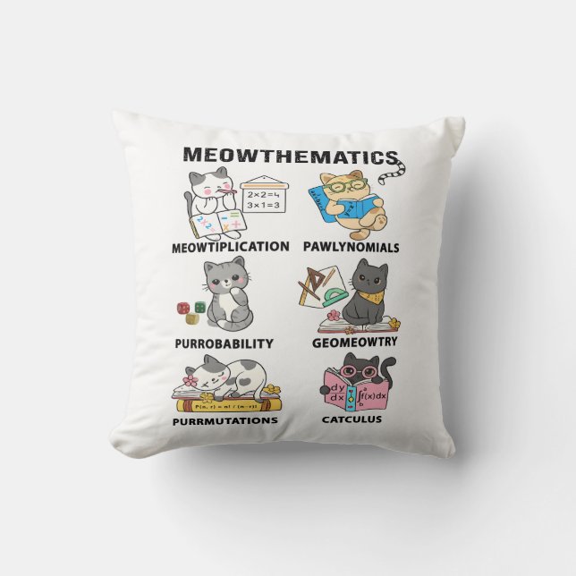 Meowthematik Lustige Mathe-Katzen-Witze Für Mathe- Kissen (Vorderseite)