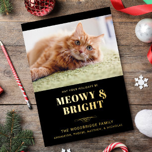 Meowy and Bright Cat Foto Gag Weihnachten Folien Feiertagskarte