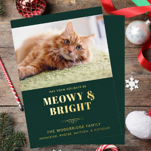 Meowy and Bright Cat Foto Gag Weihnachten Folien Feiertagskarte
