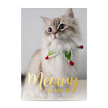 Meowy and Bright in Gold Folien Feiertagskarte<br><div class="desc">Klassische Urlaubskarten für Ihre Kätzchen im schönen Goldfoliendruck.</div>