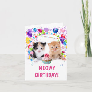 MEOWY BIRTHDAY Kätzchen Kleiner Geburtstag Karte