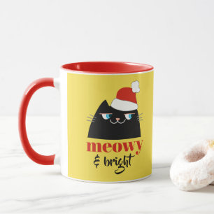 Meowy & Bright Personalisierter Schwarzer Katzen W Tasse