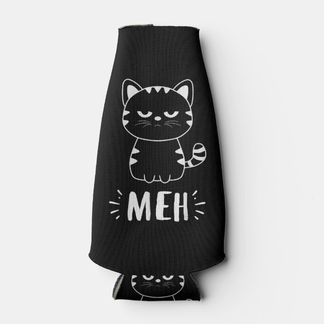 Meowy Cat Lovers Women Girls Meh Cat - Funny Cat Flaschenkühler (Vorderseite)