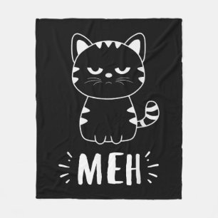 Meowy Cat Lovers Women Girls Meh Cat - Funny Cat Fleecedecke