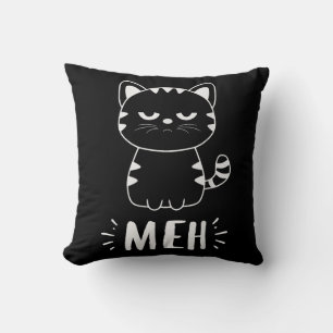 Meowy Cat Lovers Women Girls Meh Cat - Funny Cat Kissen