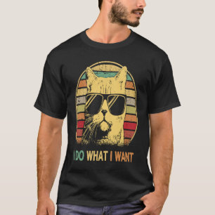 Meowy cat Retro 80er 90s Ich tue, was ich Katze ge T-Shirt