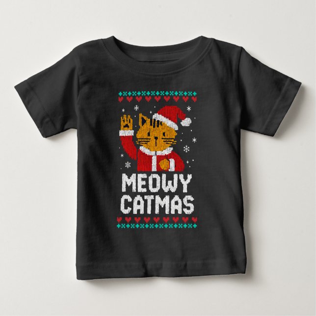Meowy Catmas Baby T-shirt (Vorderseite)