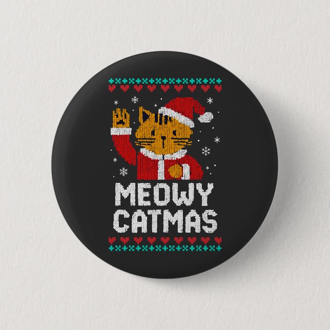 Meowy Catmas Button (Vorderseite)