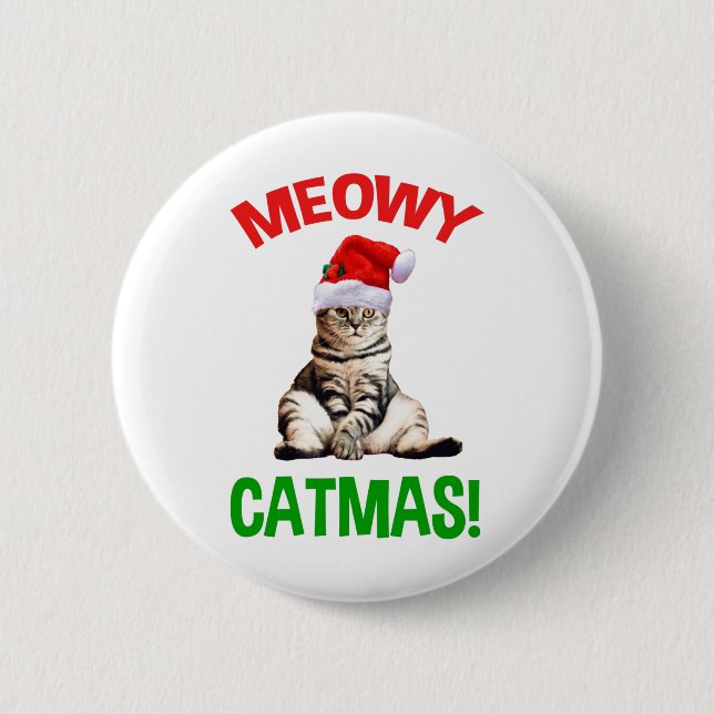 Meowy Catmas! Button (Vorderseite)