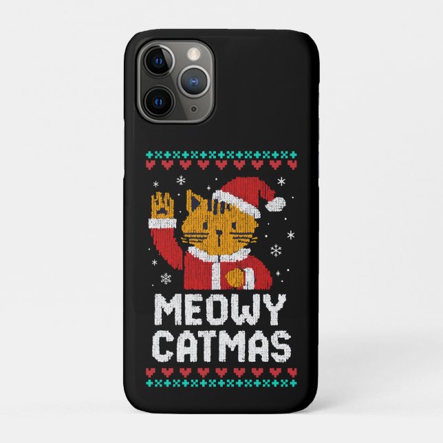 Meowy Catmas Case-Mate iPhone Hülle (Rückseite)