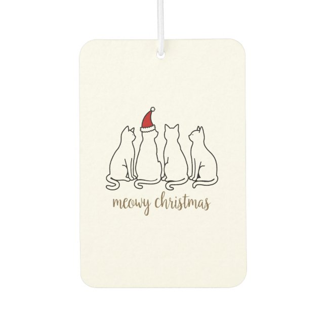 Meowy Catmas Cat Christmas Cute Kitten Cats Santa  Autolufterfrischer (Vorderseite)