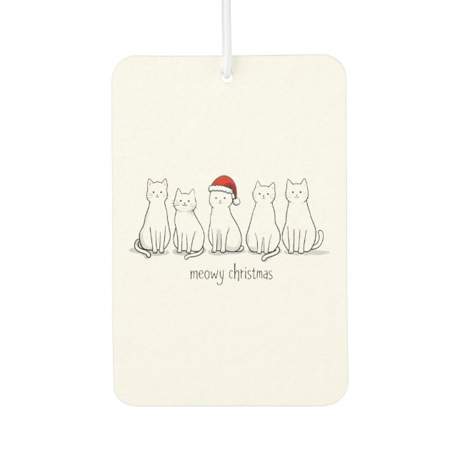Meowy Catmas Cat Christmas Cute Kitten Cats Santa  Autolufterfrischer (Vorderseite)
