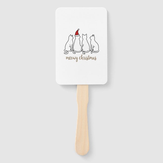 Meowy Catmas Cat Christmas Cute Kitten Cats Santa  Fächer (Vorderseite)