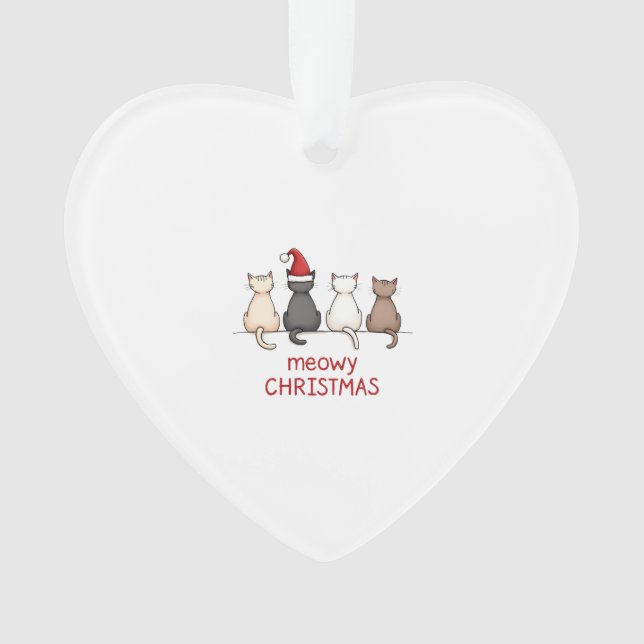 Meowy Catmas Cat Christmas Cute Kitten Cats Santa  Ornament (Vorderseite)