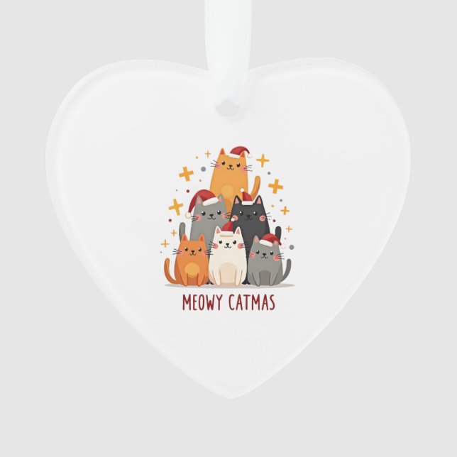 Meowy Catmas Cat Christmas Tree Xmas (1) Ornament (Vorderseite)