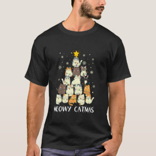 Meowy Catmas Cat Funny Christmas Tree Xmas Girls B T-Shirt