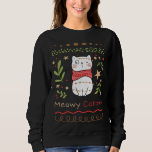 Meowy Catmas Cat Lover Weihnachten Weihnachten Sweatshirt