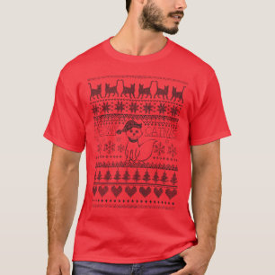 Meowy Catmas Cat Ugly Sweater T - Shirt