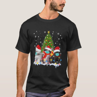 Meowy Catmas Cat Wear Mask Socks Weihnachtsfeierta T-Shirt