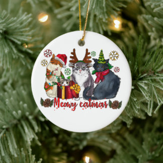 MEOWY CATMAS CHRISTMAS ORNANATION KERAMIK ORNAMENT