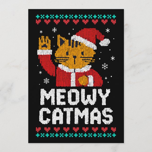 Meowy Catmas Einladung (Vorderseite)