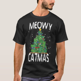 Meowy Catmas Funny Christmas Kat Tree Kinder Mädch T-Shirt