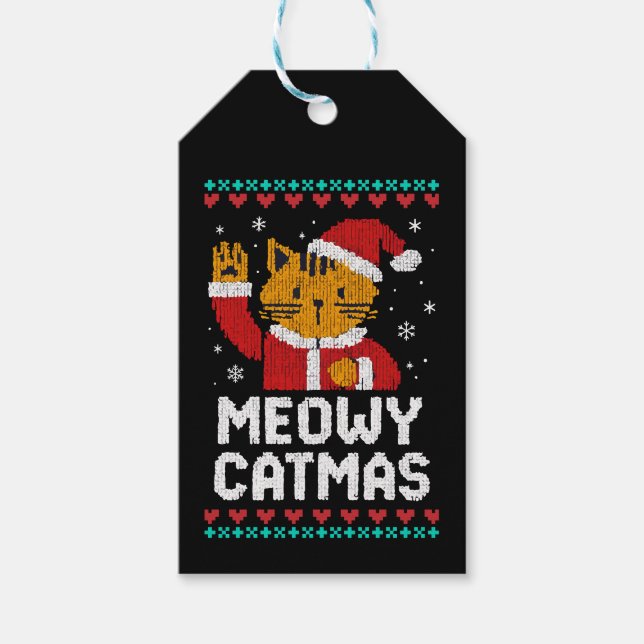 Meowy Catmas Geschenkanhänger (Vorderseite)