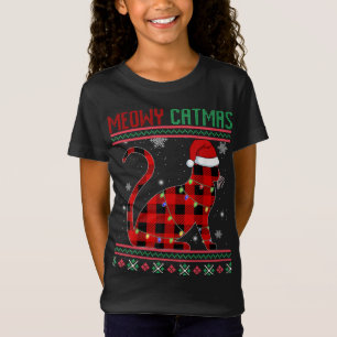 Meowy Catmas Karierte Katze Kitten Lover Ugules We T-Shirt