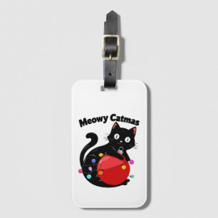 Meowy Catmas - Katze mit Weihnachtsschmuck Gepäckanhänger