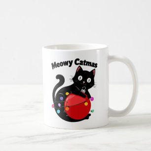 Meowy Catmas - Katze mit Weihnachtsschmuck Kaffeetasse