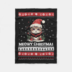 Meowy Catmas Katze Weihnachten Weihnachten Weihnac Fleecedecke