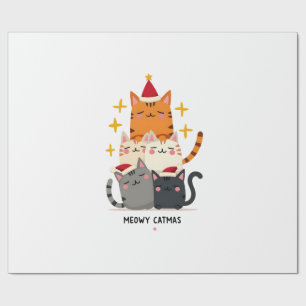 Meowy Catmas Katze Weihnachtsbaum Xmas (3) Geschenkpapier
