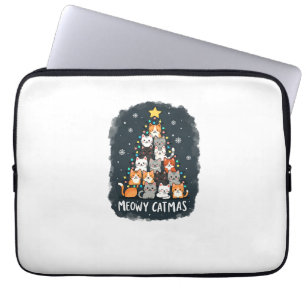 Meowy Catmas Katze Weihnachtsbaum Xmas Mädchen Jun Laptopschutzhülle