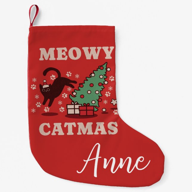 Meowy Catmas Kleiner Weihnachtsstrumpf (Vorderseite)