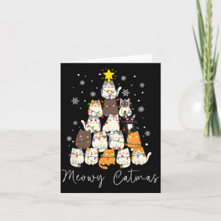 Meowy Catmas Light Santa Lustiger Weihnachts Katze Karte