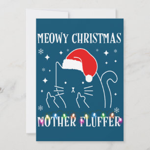 Meowy Catmas Mutter Fluffer Funny Cat Weihnachten Einladung