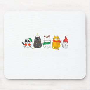 Meowy Catmas Niedlich Kitten Weihnachtsmannmütze W Mousepad